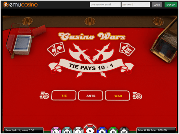 Casino War at Emu Casino