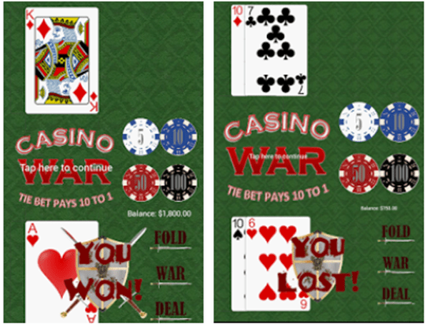 Casino war game app for Android