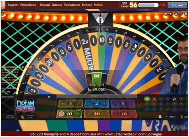 Dream Catcher live casino game