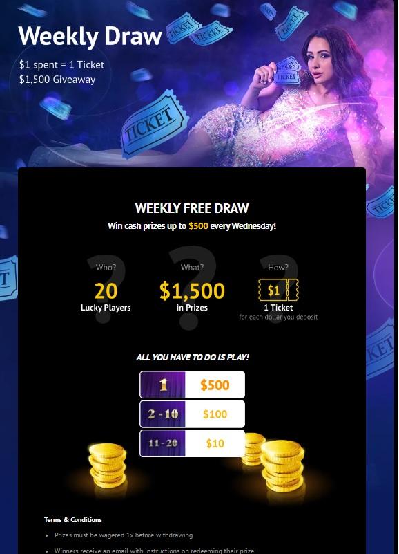 Slotland Casino - Weekly draw